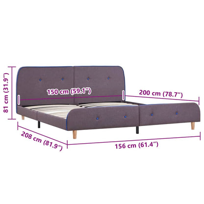 King Size Taupe Fabric Bed Frame 150x200 cm (No Mattress)
