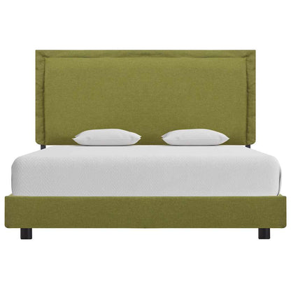 Green Fabric Bed Frame 135x190 cm Double - No Mattress