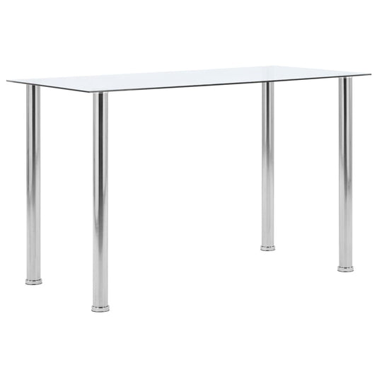 Modern Transparent Glass Dining Table 120x60x75 cm - Tempered Glass
