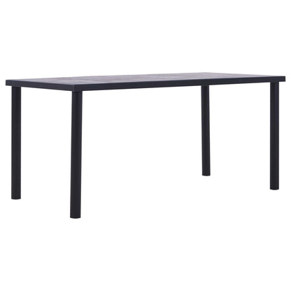 Modern Dining Table, Black & Grey, MDF, 160x80x75 cm