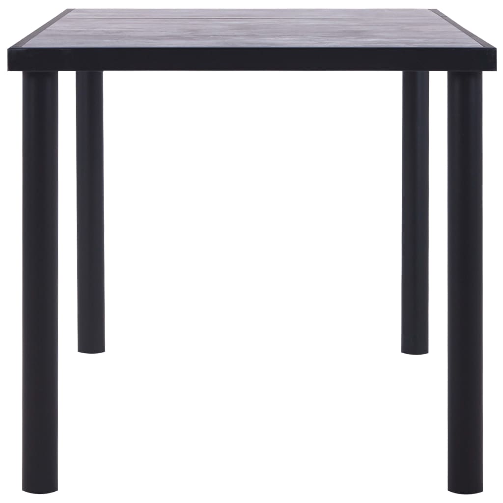 Modern Dining Table, Black & Grey, MDF, 160x80x75 cm