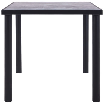 Modern Dining Table, Black & Grey, MDF, 160x80x75 cm