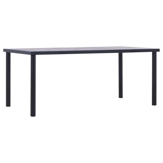 Modern Dining Table in Black & Concrete Grey MDF - 180x90x75 cm