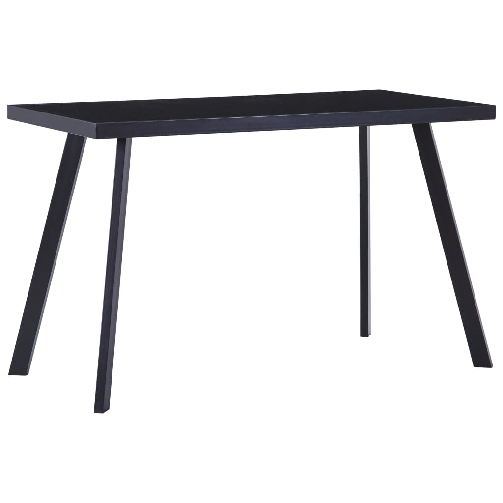 Black Tempered Glass Dining Table - 120x60x75 cm