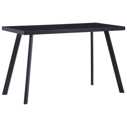 Black Tempered Glass Dining Table - 120x60x75 cm