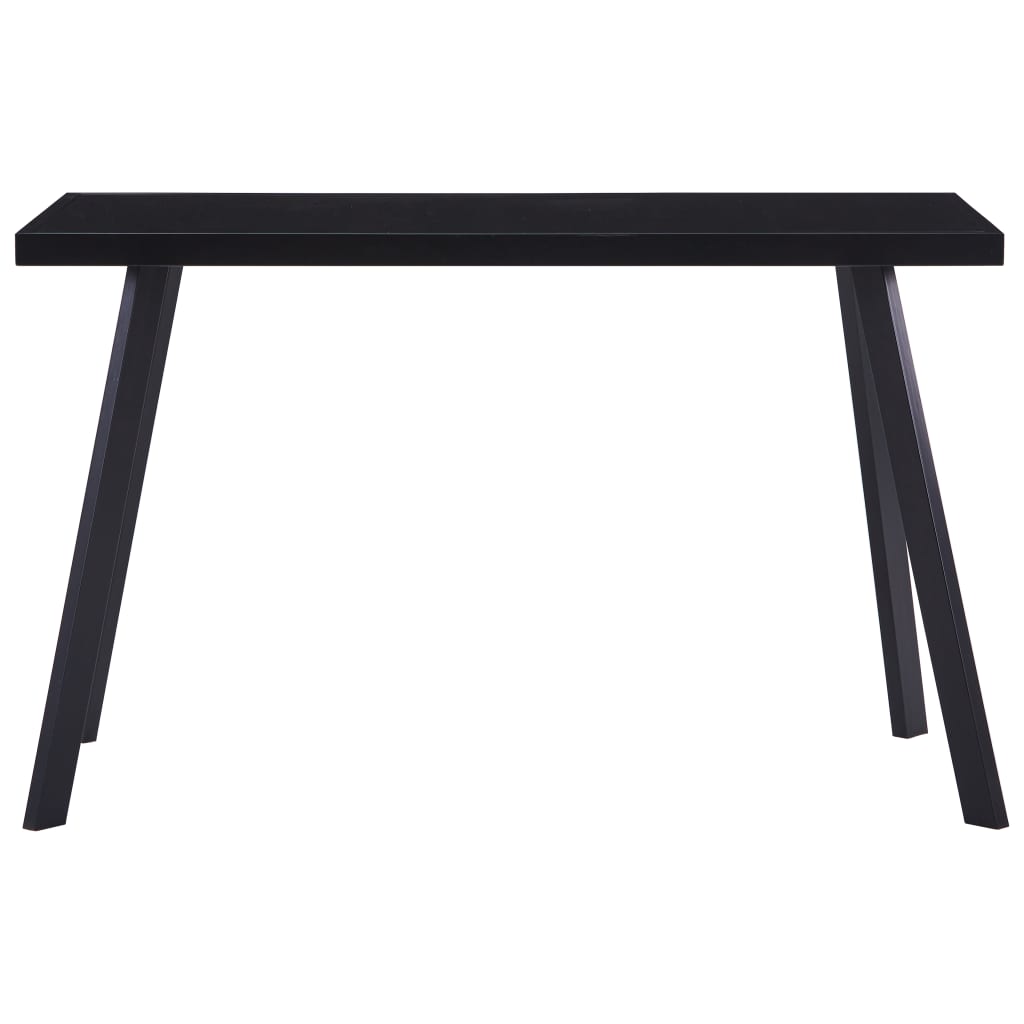 Black Tempered Glass Dining Table - 120x60x75 cm