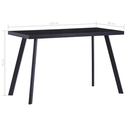 Black Tempered Glass Dining Table - 120x60x75 cm