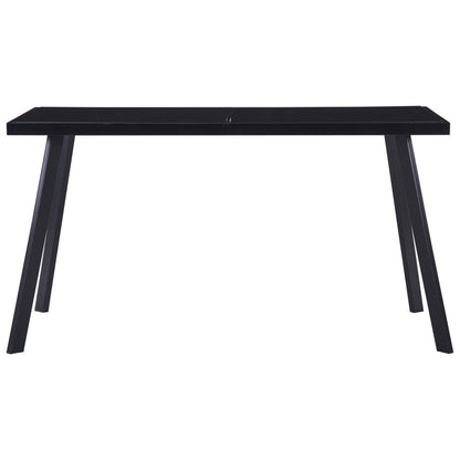 Sleek Black Tempered Glass Dining Table 140x70x75 cm