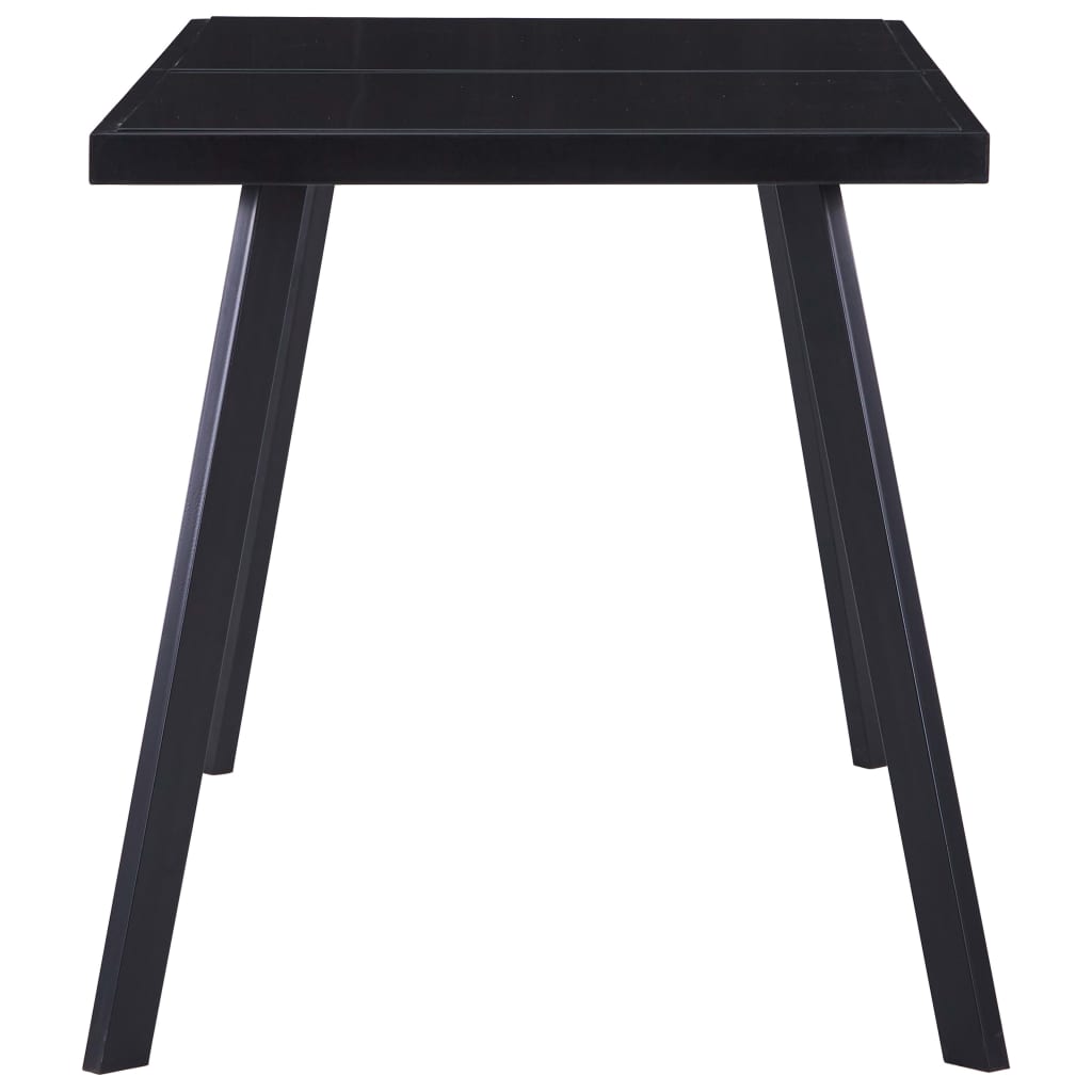 Sleek Black Tempered Glass Dining Table 140x70x75 cm