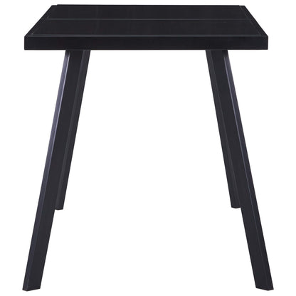 Sleek Black Tempered Glass Dining Table 140x70x75 cm