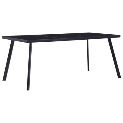 Sleek Black Tempered Glass Dining Table 160x80x75 cm