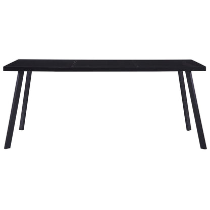 Sleek Black Tempered Glass Dining Table 160x80x75 cm