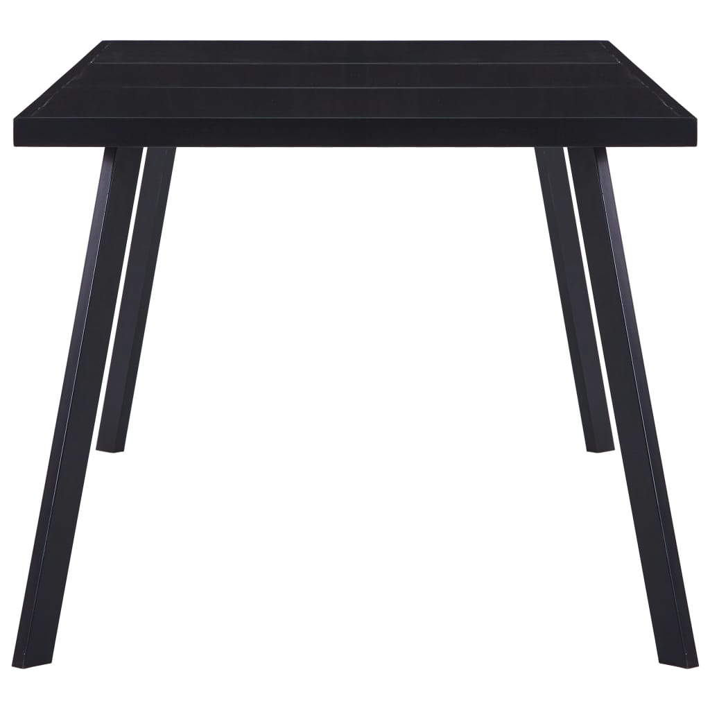Sleek Black Tempered Glass Dining Table 160x80x75 cm