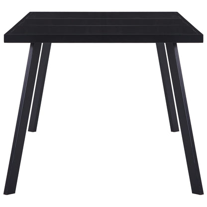 Sleek Black Tempered Glass Dining Table 160x80x75 cm