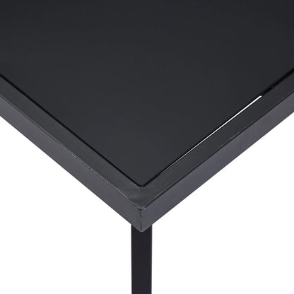 Sleek Black Tempered Glass Dining Table 160x80x75 cm