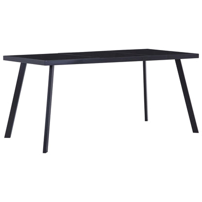 Black Tempered Glass Dining Table 180x90x75 cm – Modern Elegance