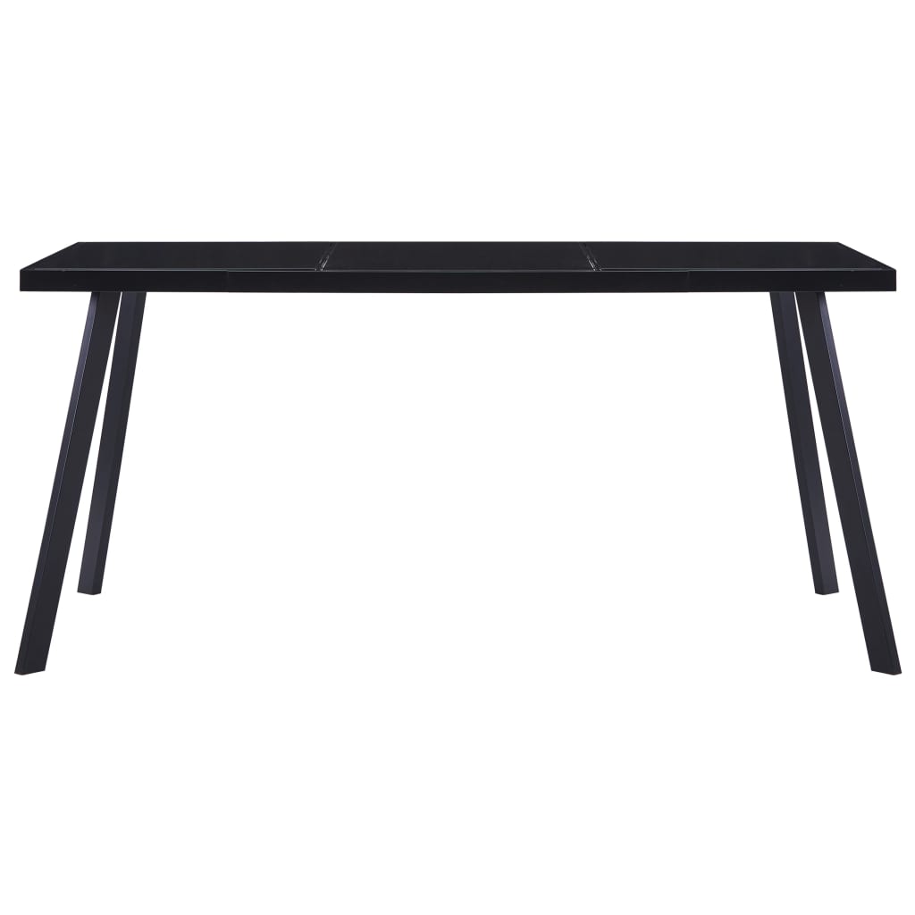 Black Tempered Glass Dining Table 180x90x75 cm – Modern Elegance