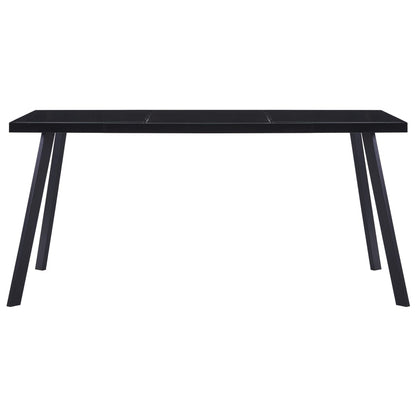 Black Tempered Glass Dining Table 180x90x75 cm – Modern Elegance