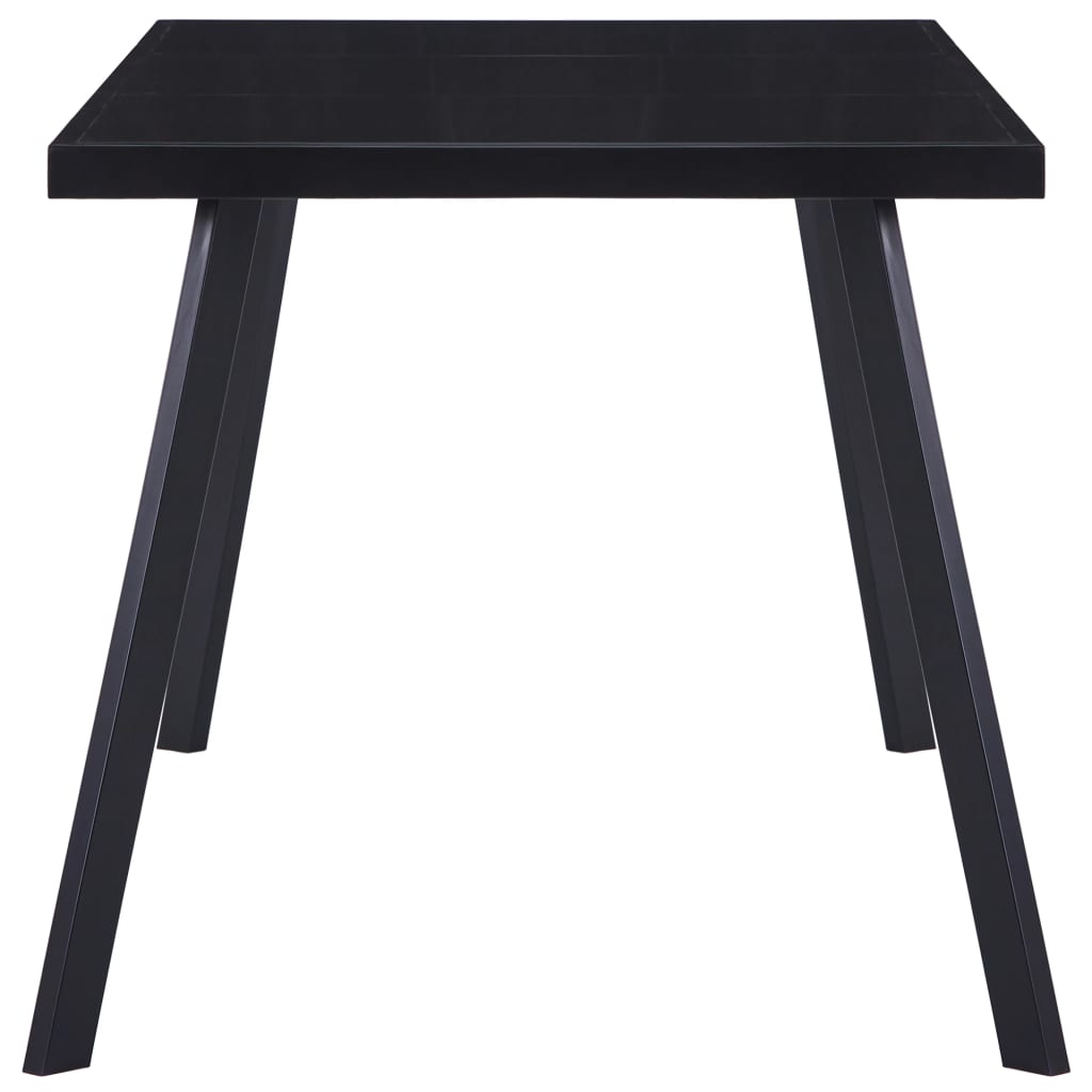 Black Tempered Glass Dining Table 180x90x75 cm – Modern Elegance
