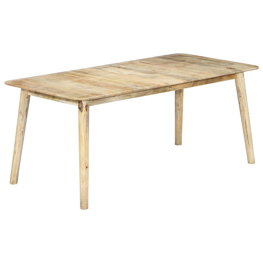 Solid Mango Wood Dining Table - 180x90x76 cm Rustic Charm