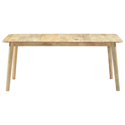 Solid Mango Wood Dining Table - 180x90x76 cm Rustic Charm