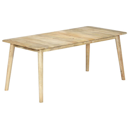 Solid Mango Wood Dining Table - 180x90x76 cm Rustic Charm