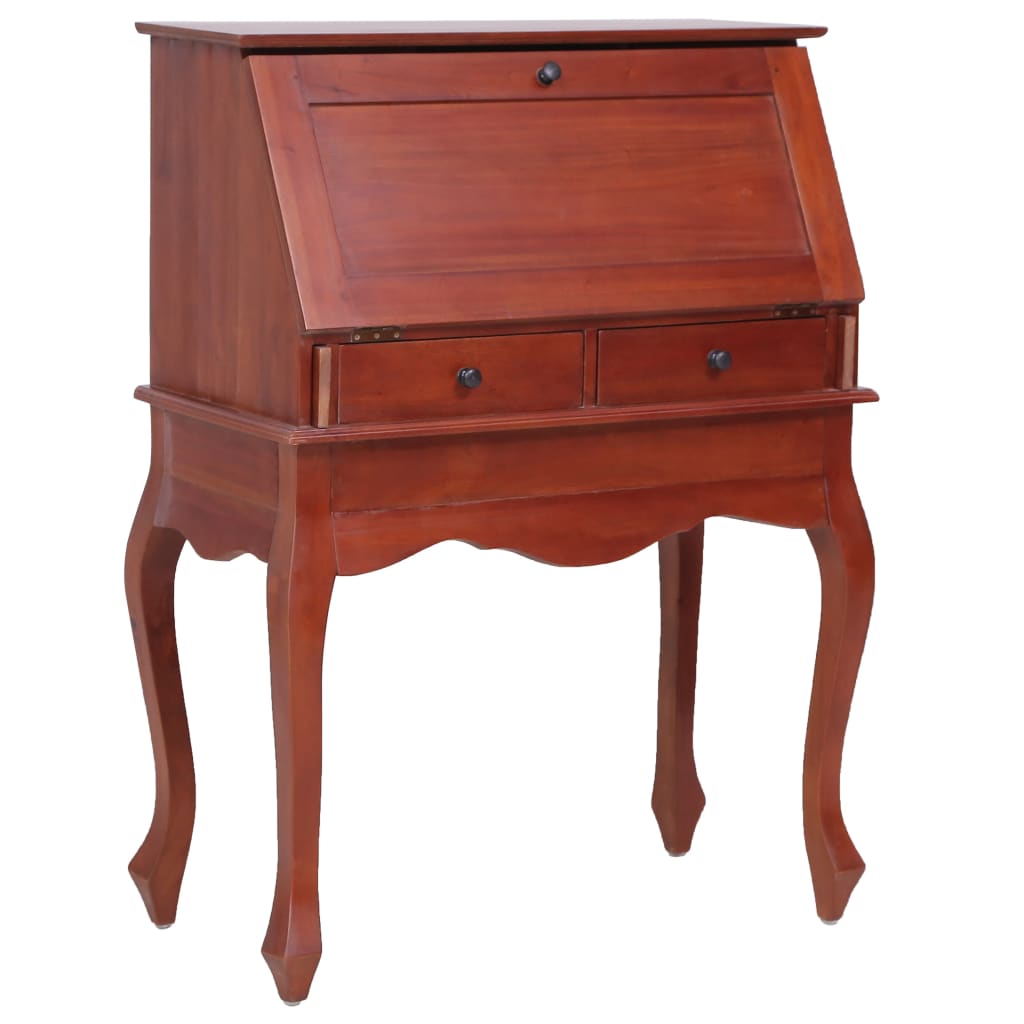 Solid Mahogany Brown Secretary Desk - 78x42x103 cm