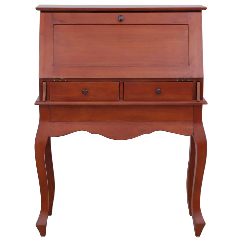 Solid Mahogany Brown Secretary Desk - 78x42x103 cm