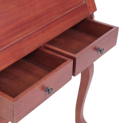 Solid Mahogany Brown Secretary Desk - 78x42x103 cm