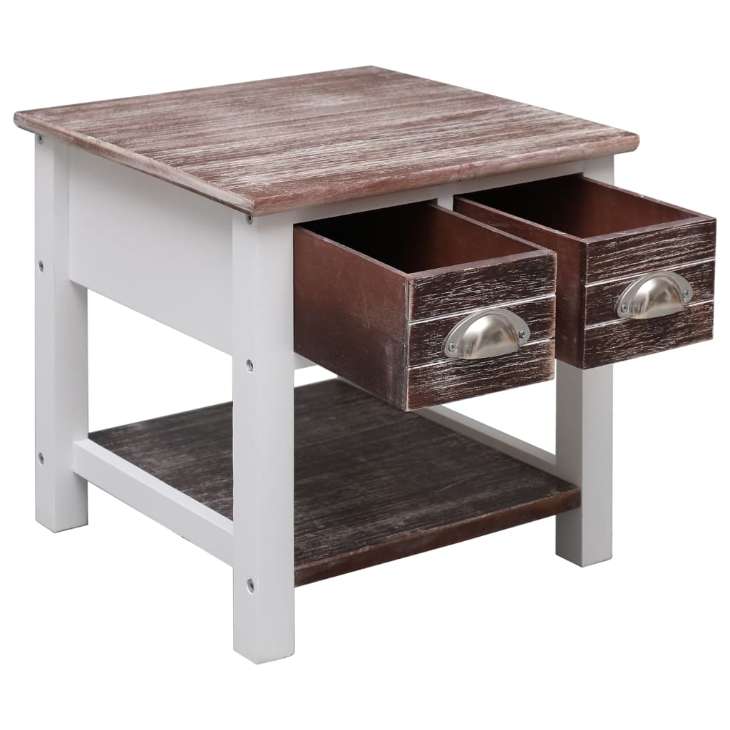 Side Table Brown 40x40x40 cm Paulownia Wood