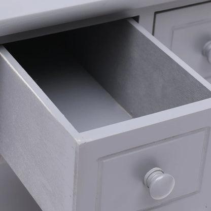Side Table Grey 40x40x40 cm Paulownia Wood