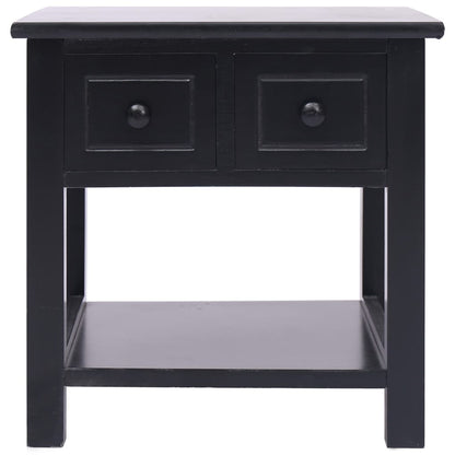 Side Table Black 40x40x40 cm Paulownia Wood