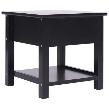 Side Table Black 40x40x40 cm Paulownia Wood