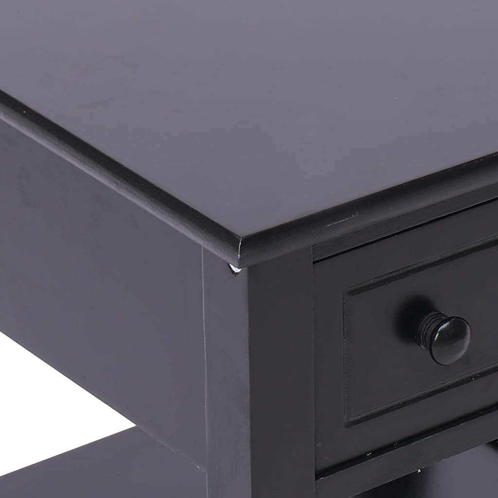 Side Table Black 40x40x40 cm Paulownia Wood