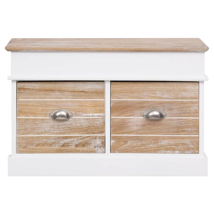 Compact Paulownia Wood Hall Bench, 70x35x45 cm - Natural Finish