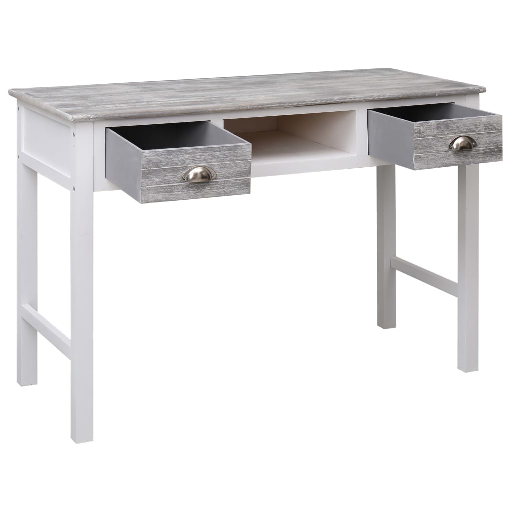 Modern Grey Writing Desk, 110x45x76 cm, Quality Wood Finish