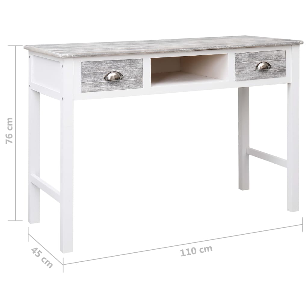 Modern Grey Writing Desk, 110x45x76 cm, Quality Wood Finish