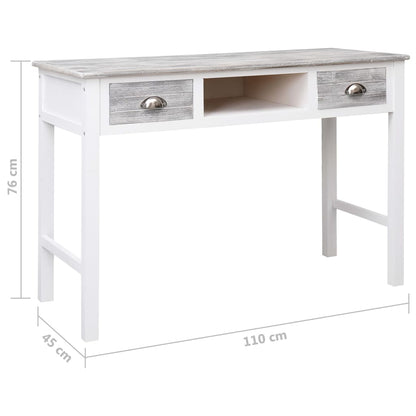 Modern Grey Writing Desk, 110x45x76 cm, Quality Wood Finish