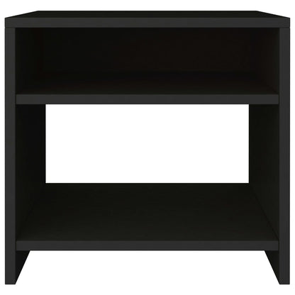 2 Black Engineered Wood Bedside Cabinets 40x30x40 cm