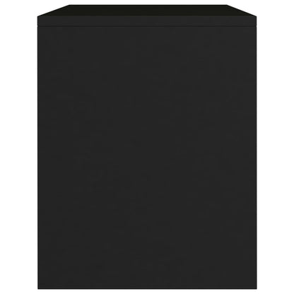 2 Black Engineered Wood Bedside Cabinets 40x30x40 cm