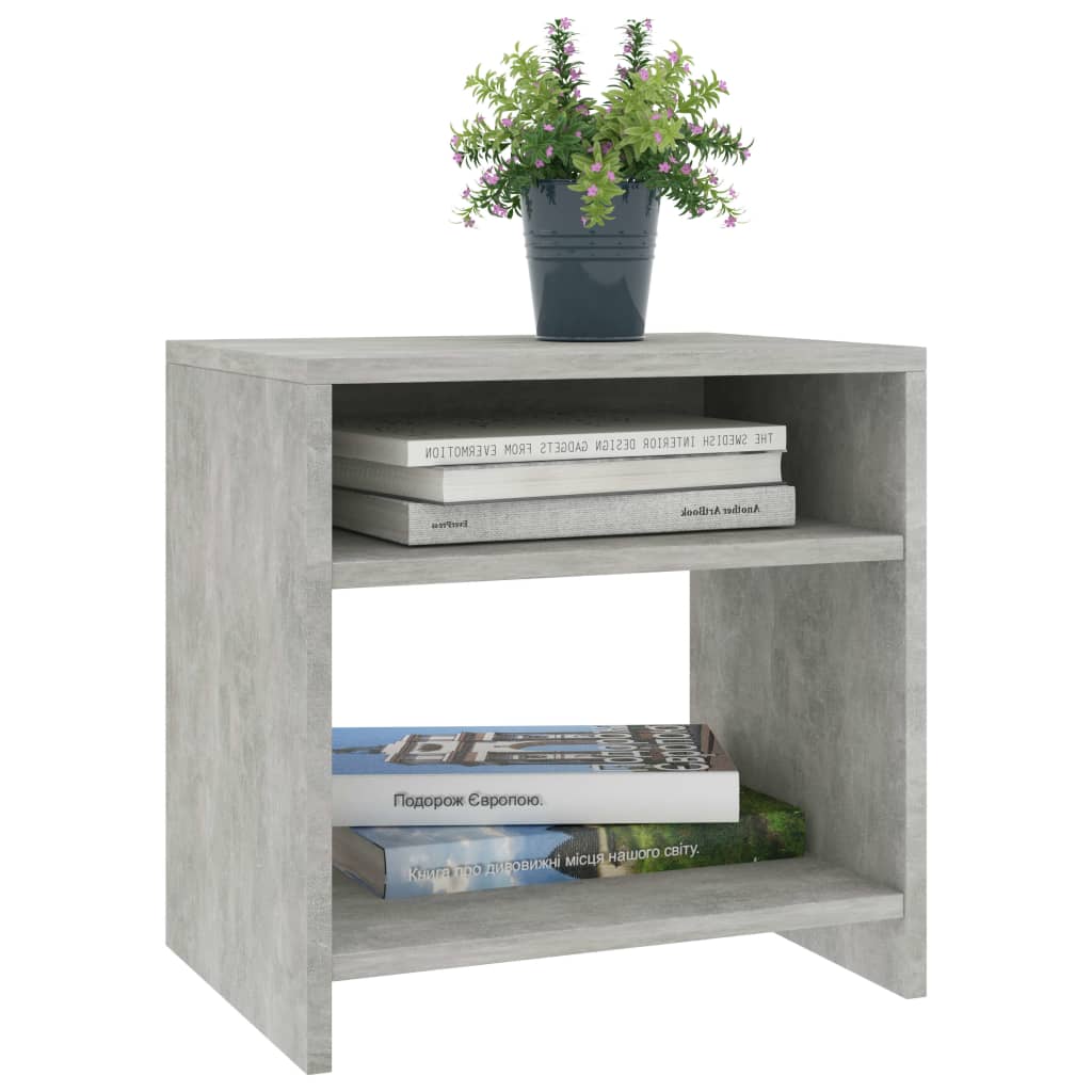 Concrete Grey Bedside Cabinet, 40x30x40 cm, Engineered Wood