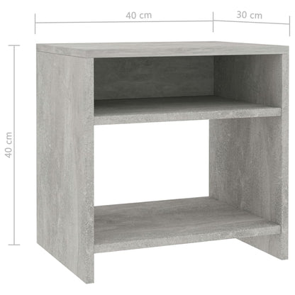 Concrete Grey Bedside Cabinet, 40x30x40 cm, Engineered Wood