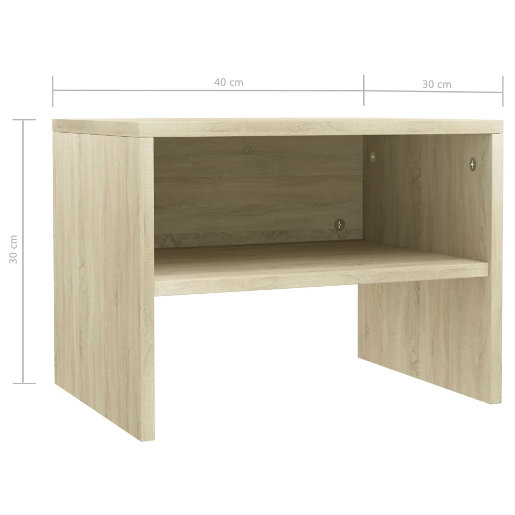 Compact Sonoma Oak Bedside Cabinet 40x30x30 cm - Engineered Wood
