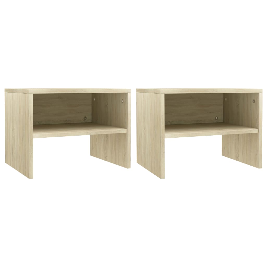 Sonoma Oak Bedside Cabinets 2pcs - 40x30x30 cm, Engineered Wood