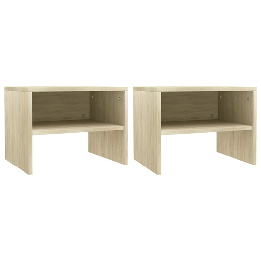 Sonoma Oak Bedside Cabinets 2pcs - 40x30x30 cm, Engineered Wood