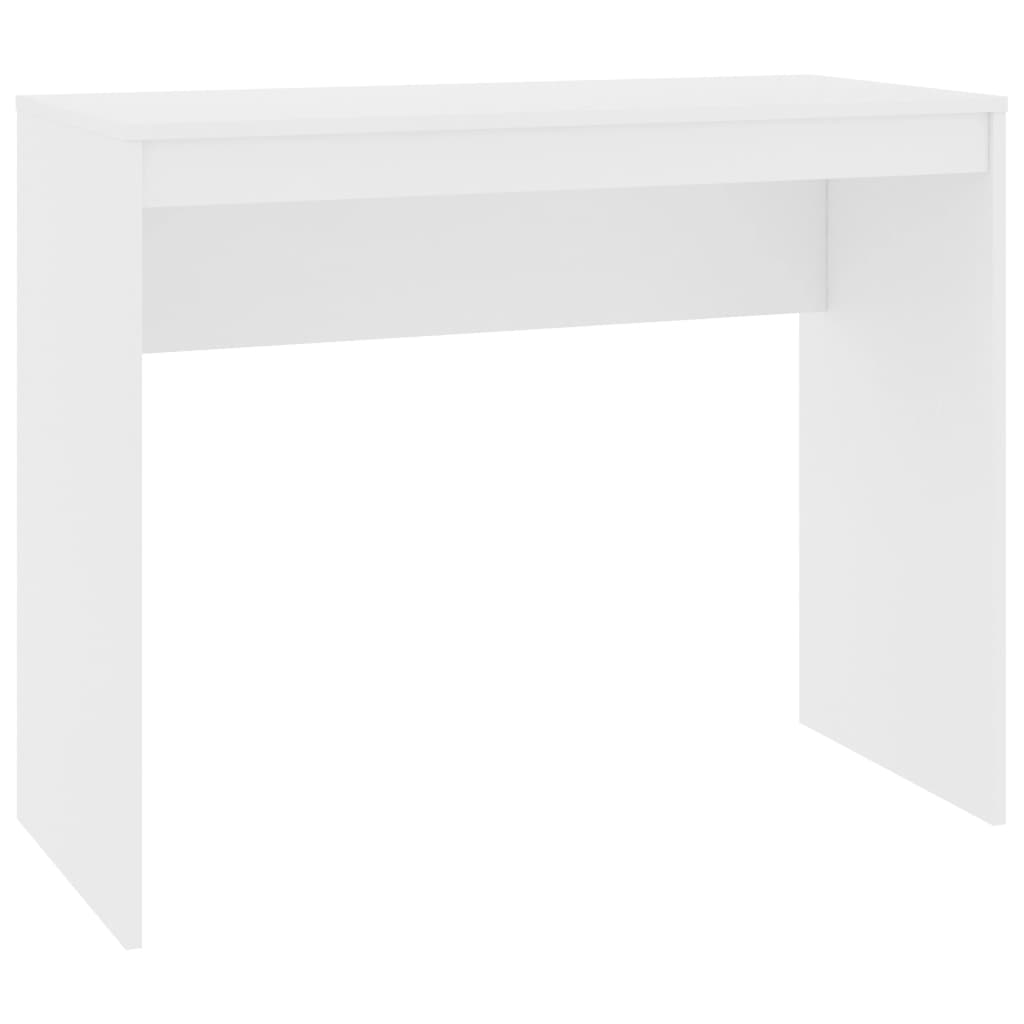Compact White Desk 90x40x72 cm - Engineered Wood Finish
