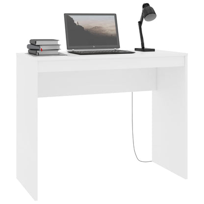 Compact White Desk 90x40x72 cm - Engineered Wood Finish