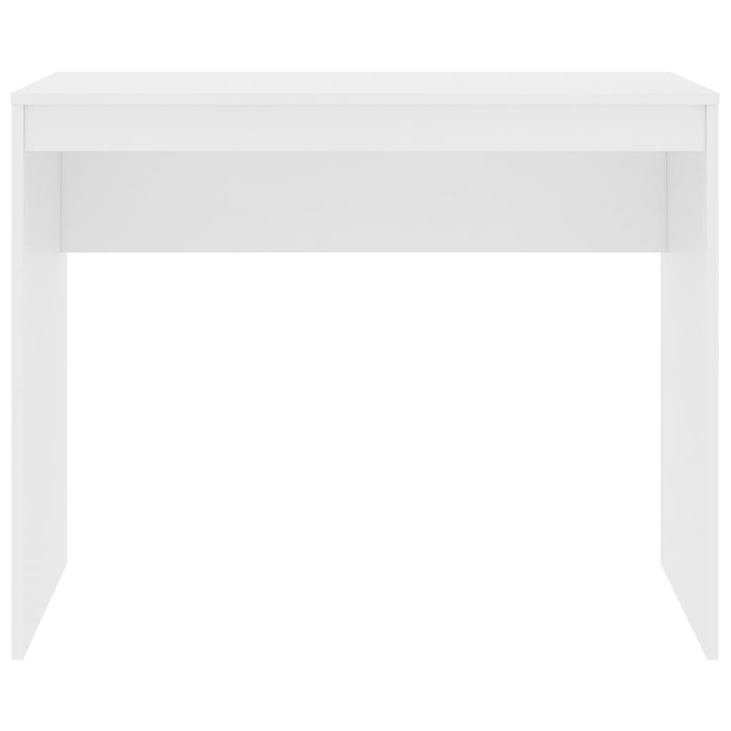 Compact White Desk 90x40x72 cm - Engineered Wood Finish