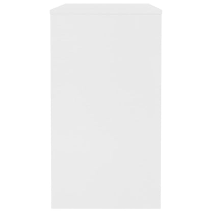 Compact White Desk 90x40x72 cm - Engineered Wood Finish