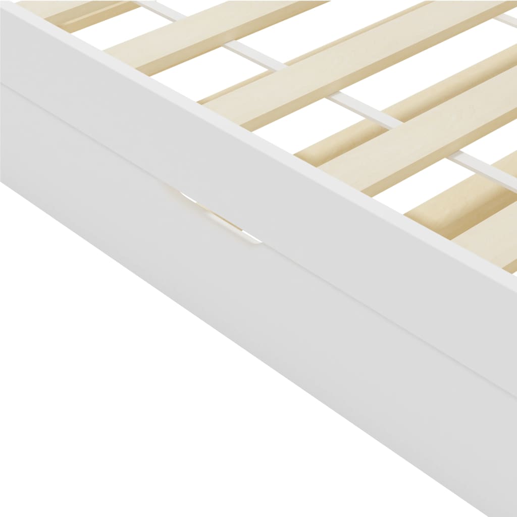 White Pinewood Pull-out Sofa Bed Frame 90x200 cm - No Mattress